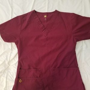 Maroon scrub top